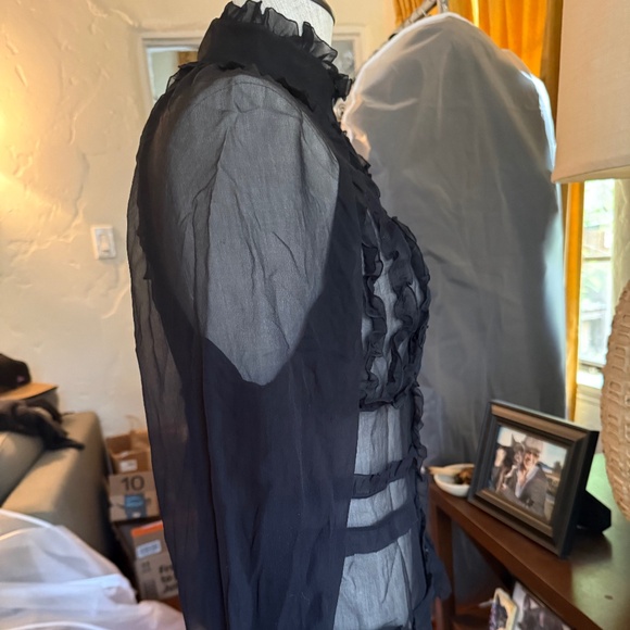 Blumarine silk georgette ruffle top - Picture 3 of 6